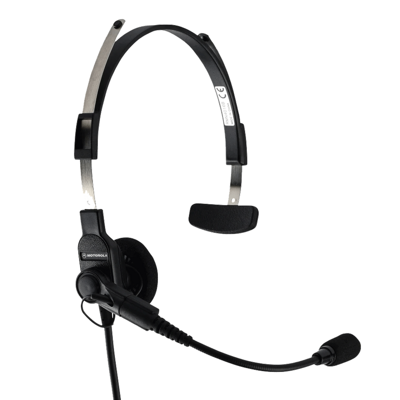 Motorola RMN4016 Lightweight Single Muff Adjustable Headset with Swivel Boom Microphone and In-Line PTT - Intrinsically Safe (FM)
